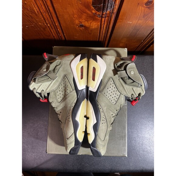 Jordan 6 Travis Scott Olive Green Cactus Jack  Size 9.5 Men (CN1084-200)  OG All main image 6